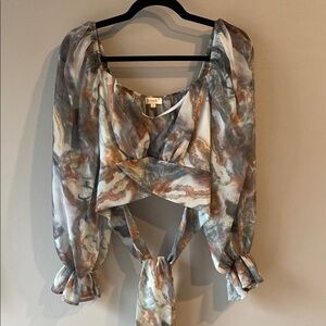 NWOT - Free People Multicolor Marble Women's Top